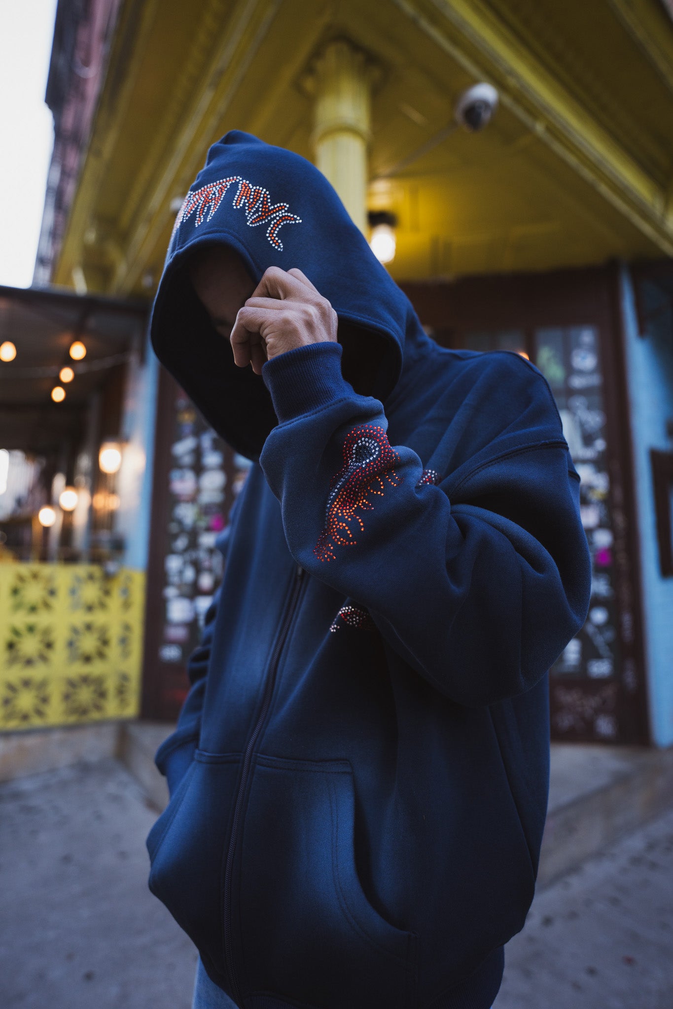 Studded Guitar Hoodie (Deep Navy)