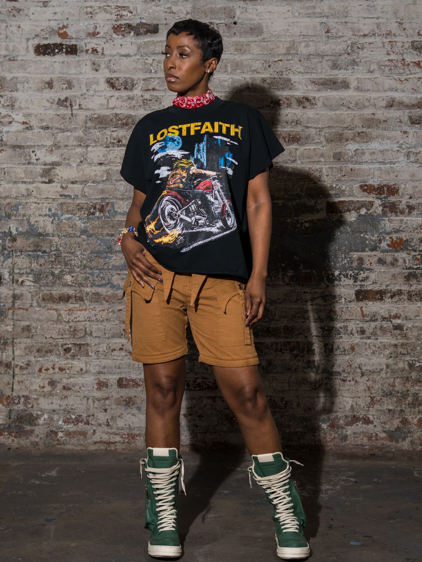 MIDNIGHT BURNOUT RAW EDGE TEE