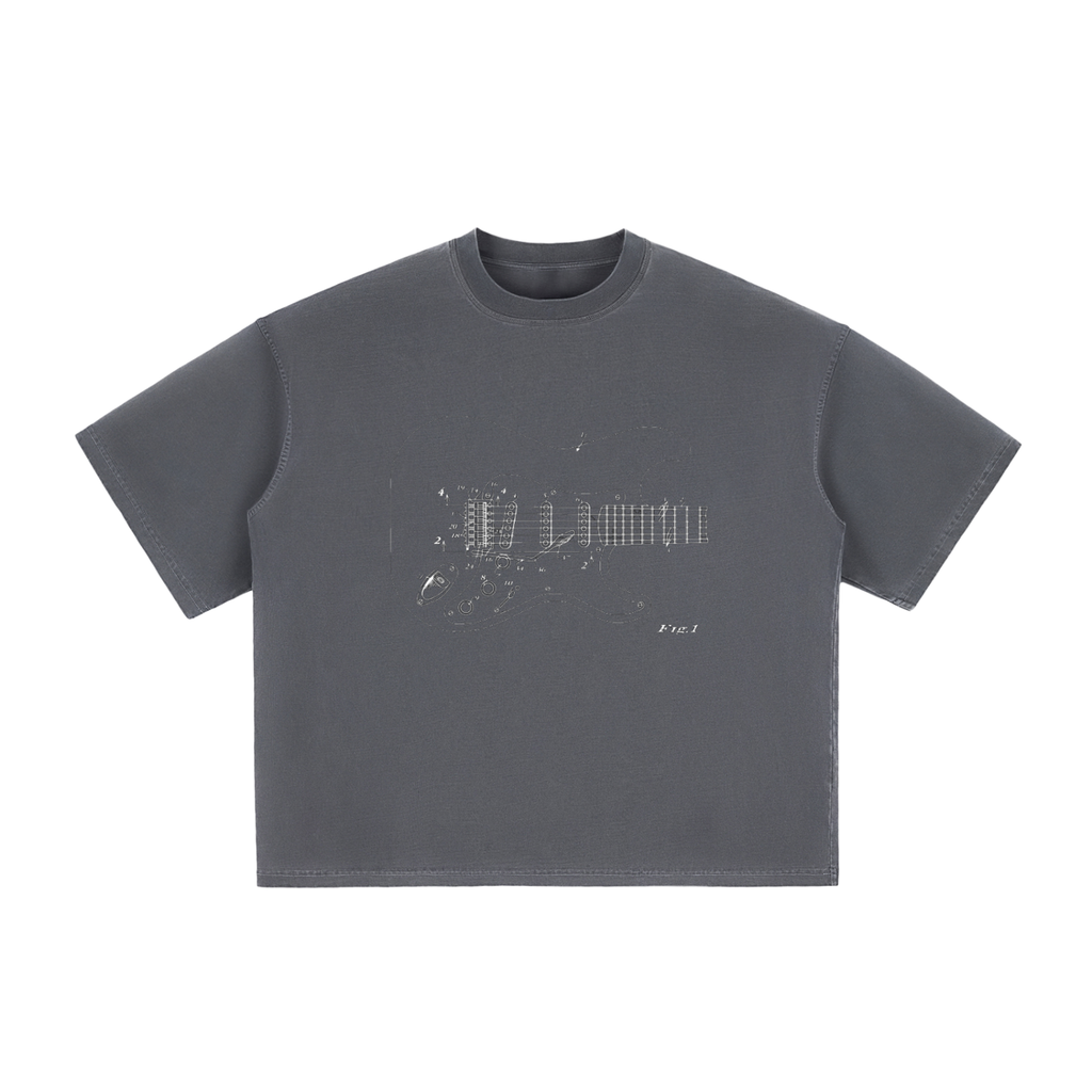 BLUE PRINT BOXY CROPPED TEE