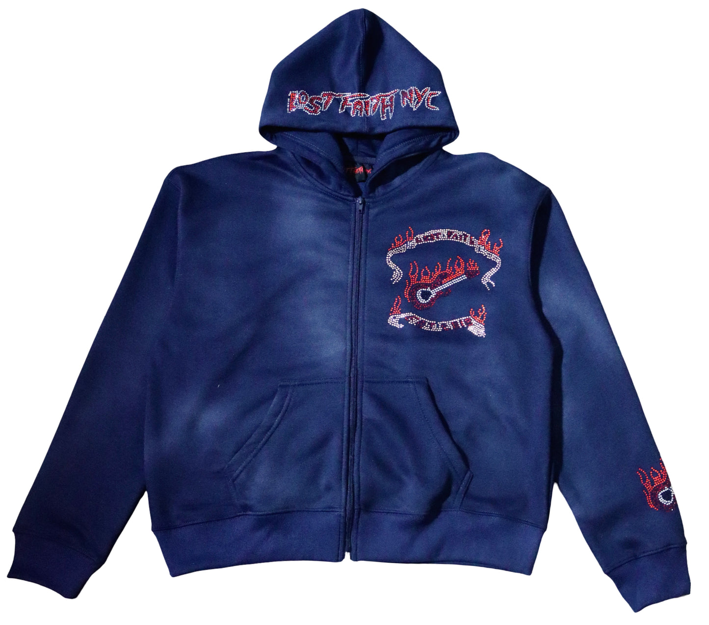Studded Guitar Hoodie (Deep Navy)