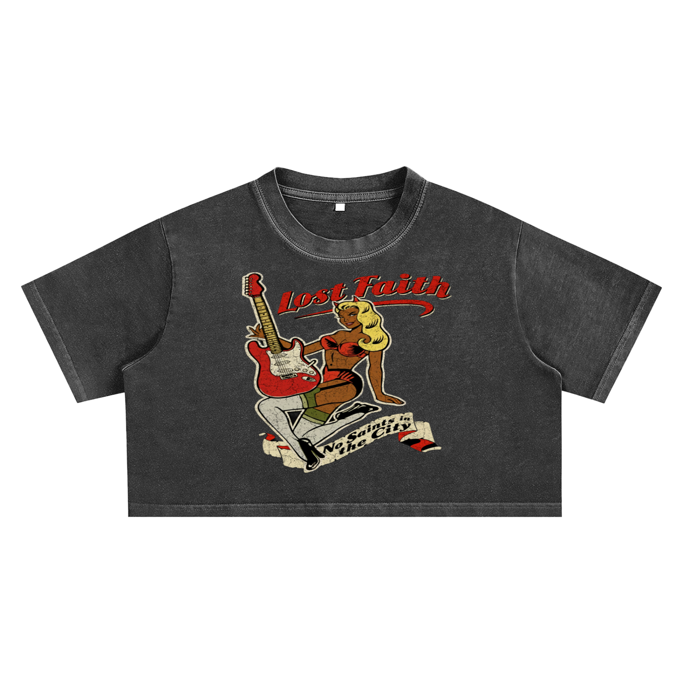NO SAINTS IN THE CITY CROP TOP