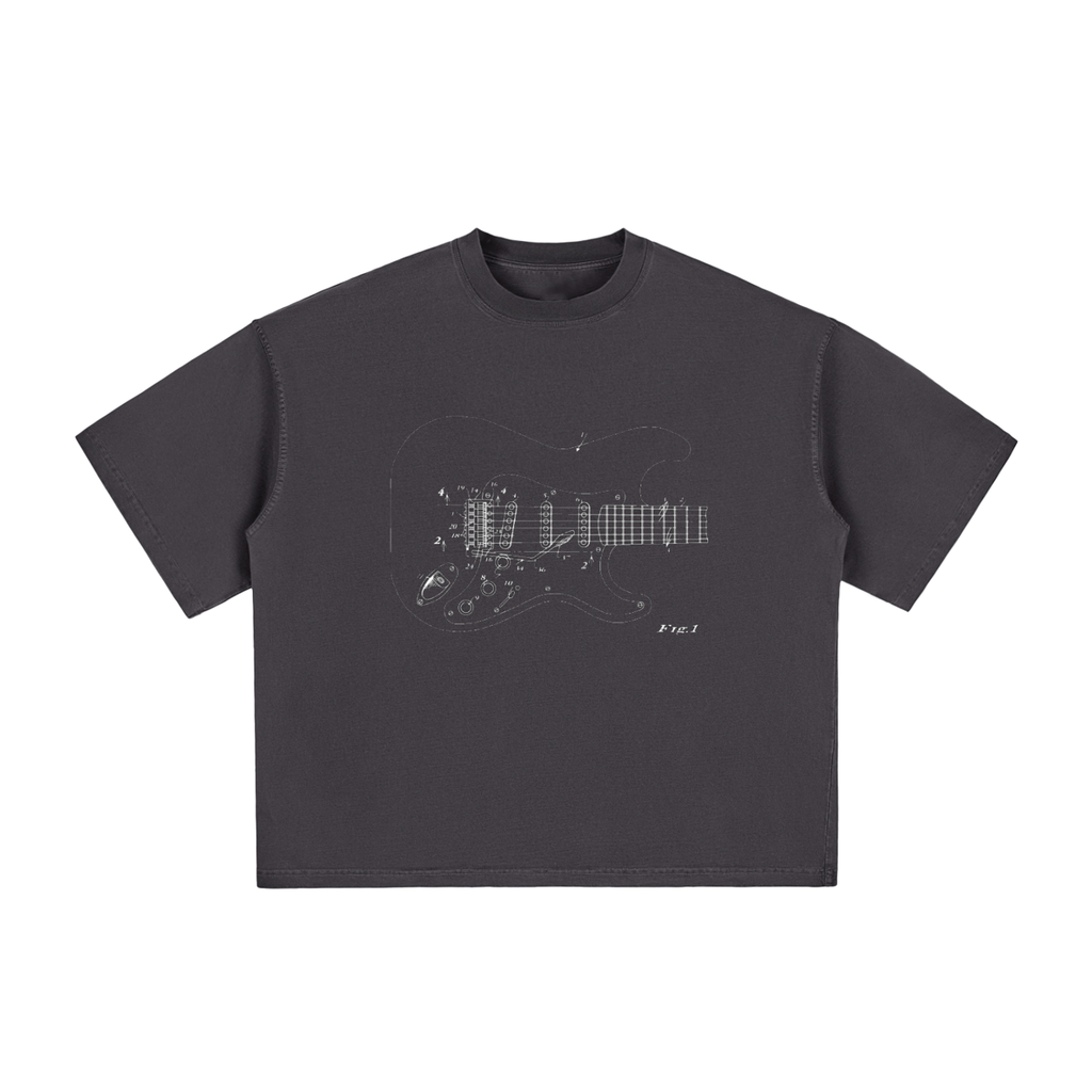 BLUE PRINT BOXY CROPPED TEE